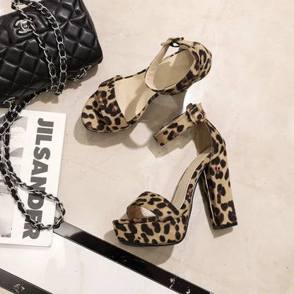 Funki Findz | Shoes | Women's High Leopard Print Platform Sandals