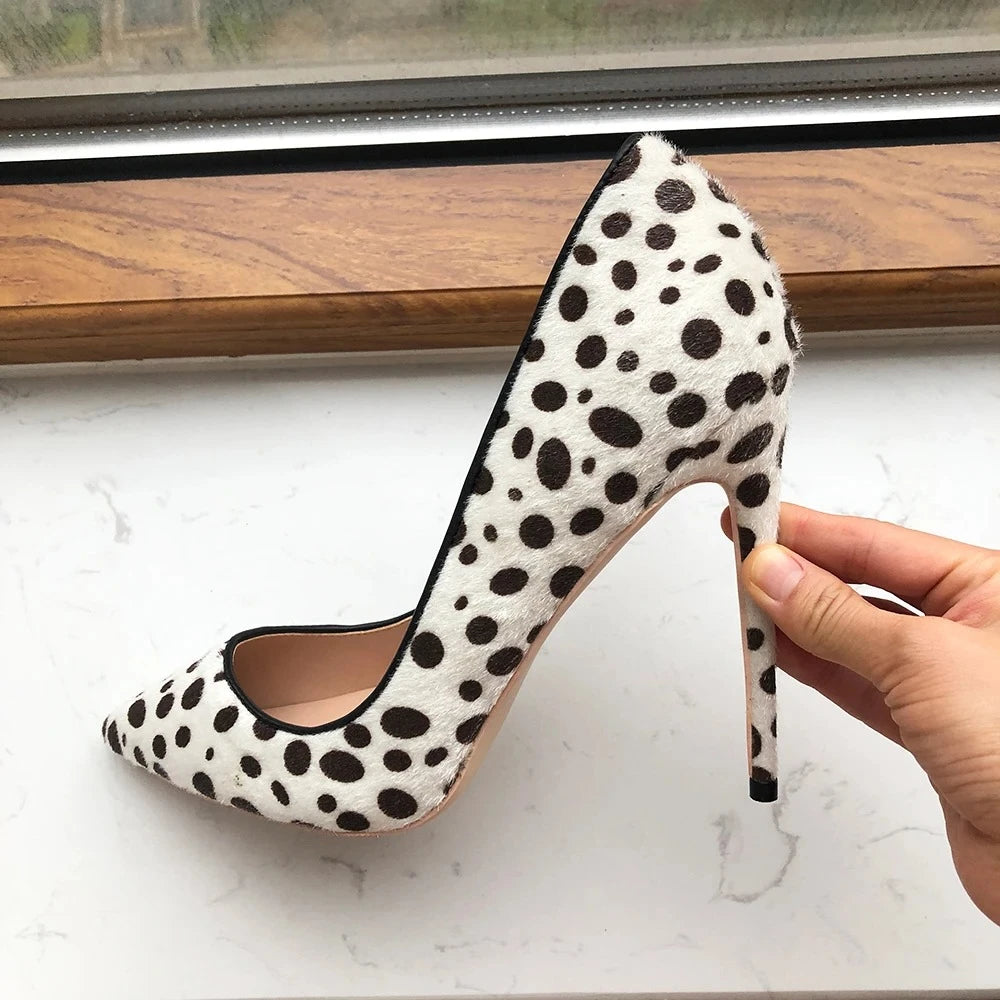 Funki Findz | Shoes | Women's White Black Spotted Heels