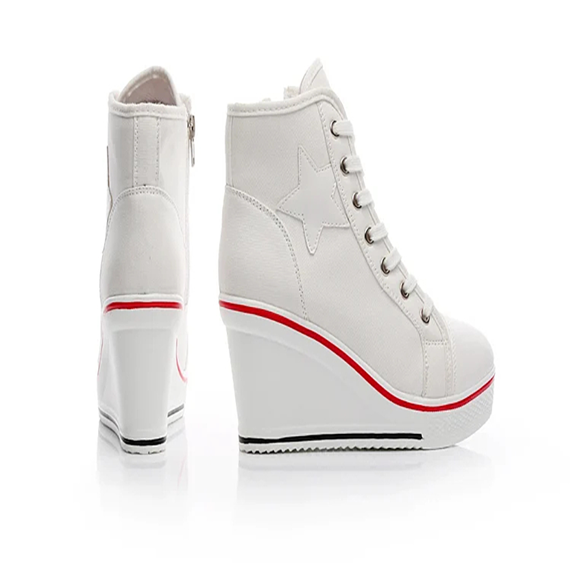 Funki Findz | Boots | Women's Canvas Elevator Platform Sneaker