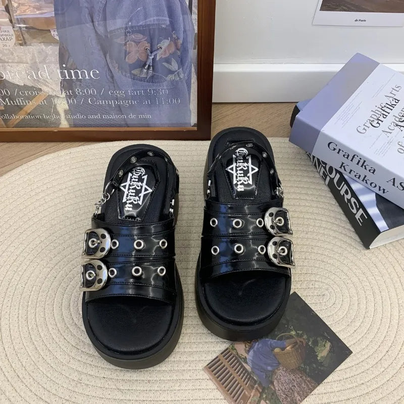 Funki Findz | Shoes | Women's Chunky Gothic Wedge Slides