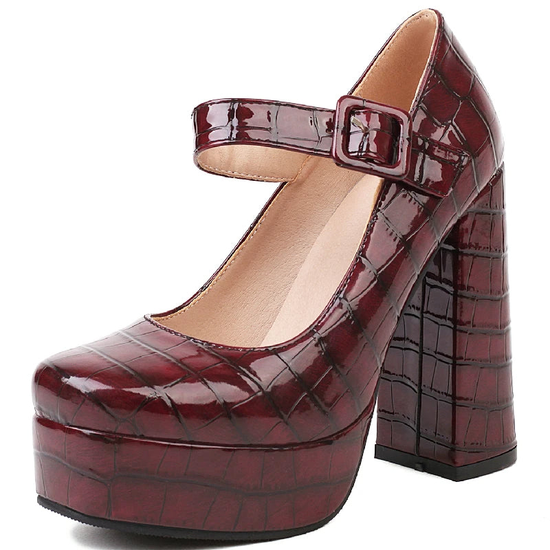 Funki Findz | Shoes | Women's Aligator Pattern High Mary Janes