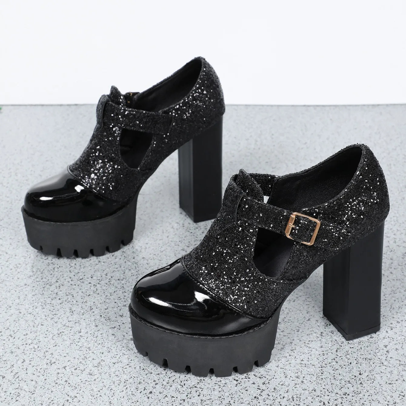 Funki Findz | Shoes | Women's High Block Heeled Mary Janes