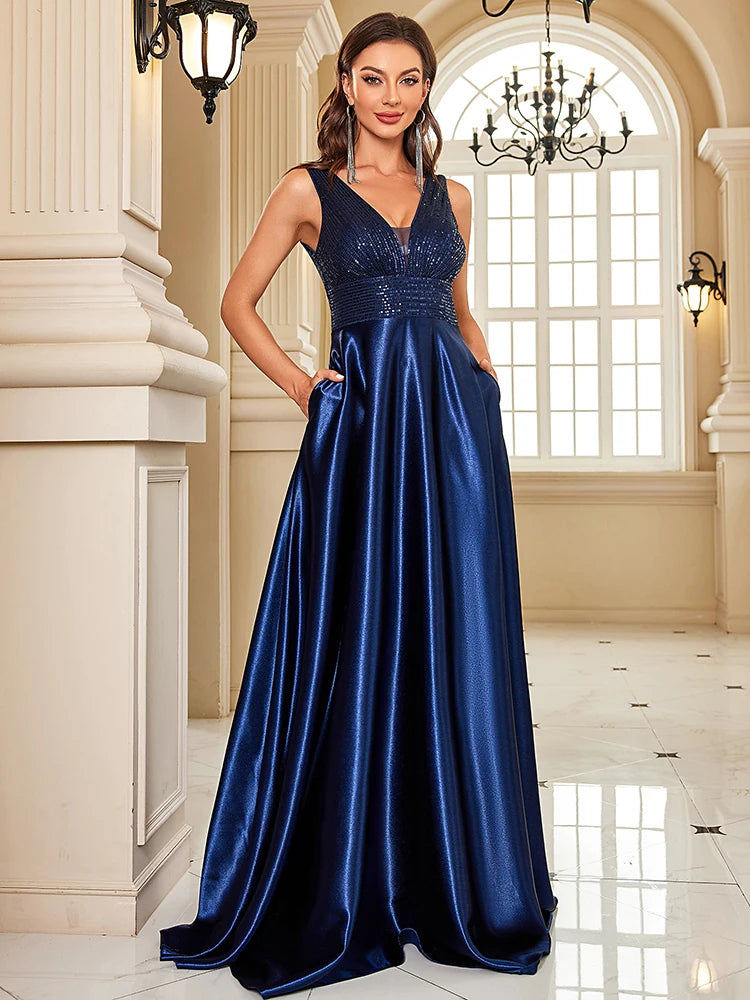 Funki Findz | Dresses | Women's Elegant Satin Sequin Dresses