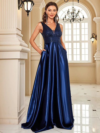 Funki Findz | Dresses | Women's Elegant Satin Sequin Dresses