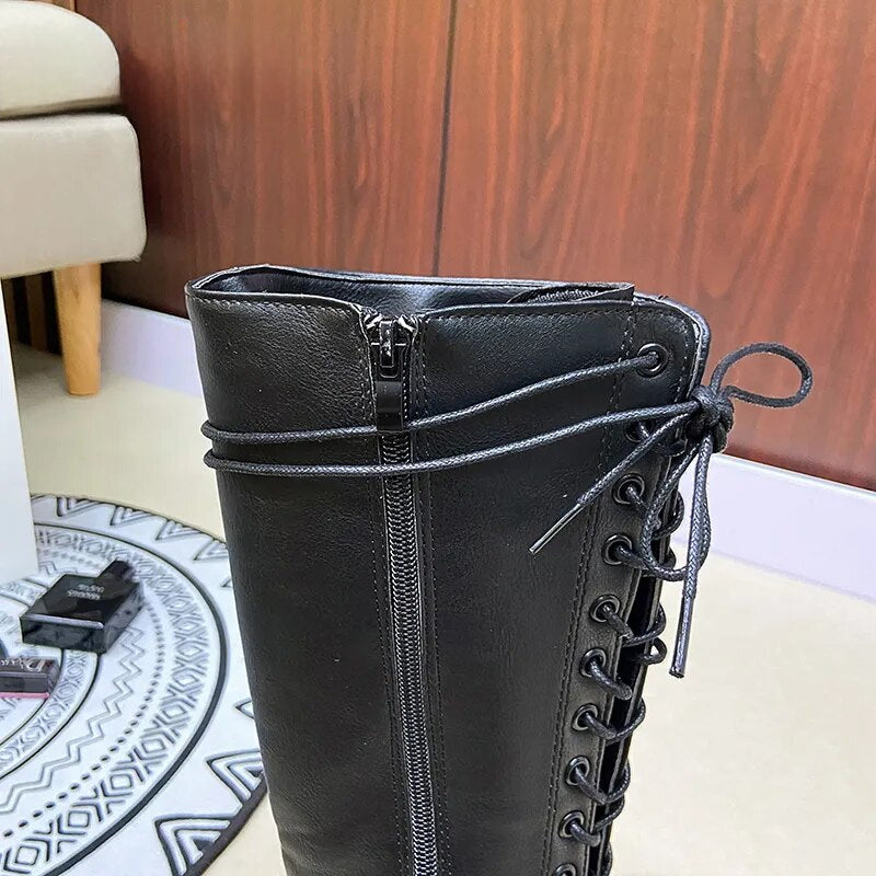 Funki Findz | Boots | Women's Gothic Lace Up High Top Boots