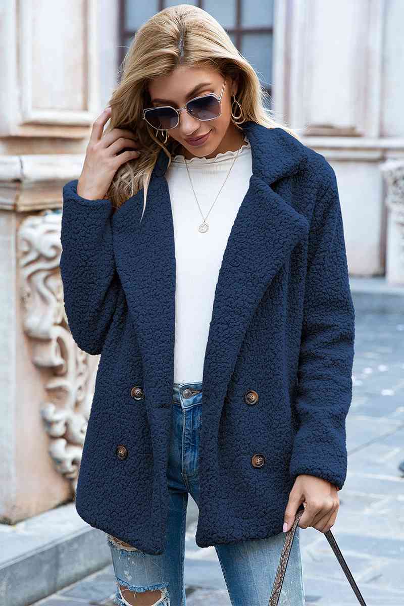 Funki Findz | Jackets | Women's Full Lapel Collar Sherpa Coat
