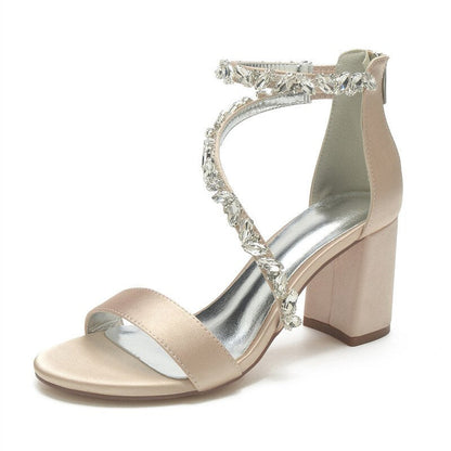 Funki Findz | Shoes | Women's Crystal Silk Wedding Sandals