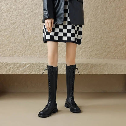 Funki Findz | Boots | Women's Real Leather Lace Up Riding Boot