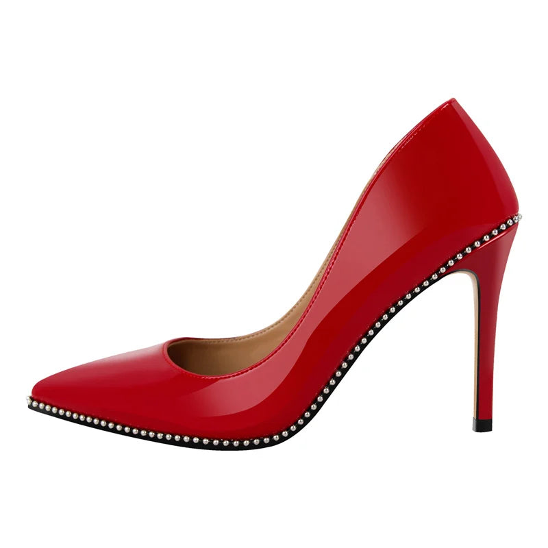 Funki Findz | Shoes | Women's Patent Black Studded Stilettos