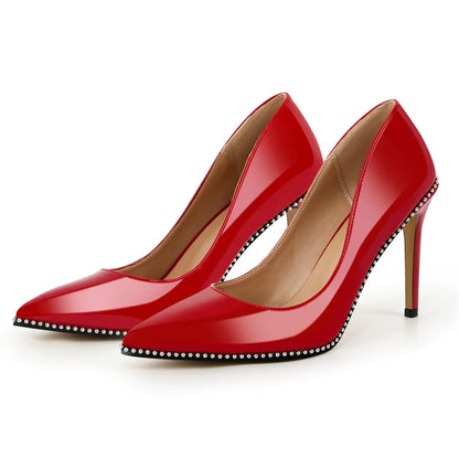 Funki Findz | Shoes | Women's Patent Black Studded Stilettos