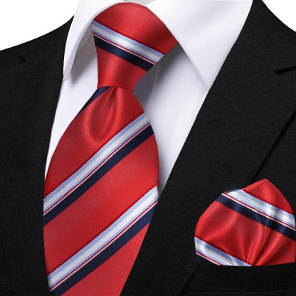 Funki Findz | Neckties | Men's Classic Striped Jacquard Tie Set
