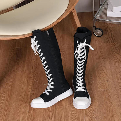 Funki Findz | Boots | Women's Streetwear Lace Up Canvas Boots