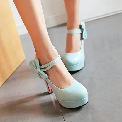 Funki Findz | Shoes | Women's Cute Ankle Bow Wedding Heels
