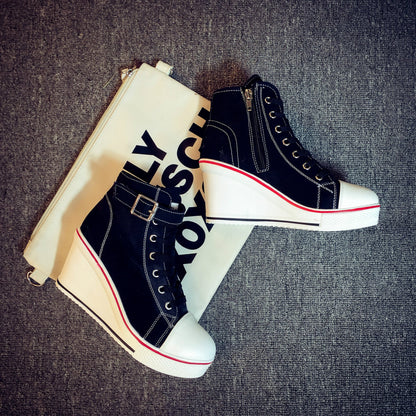 Funki Findz | Boots | Women's High Top Platform Wedge Sneaker