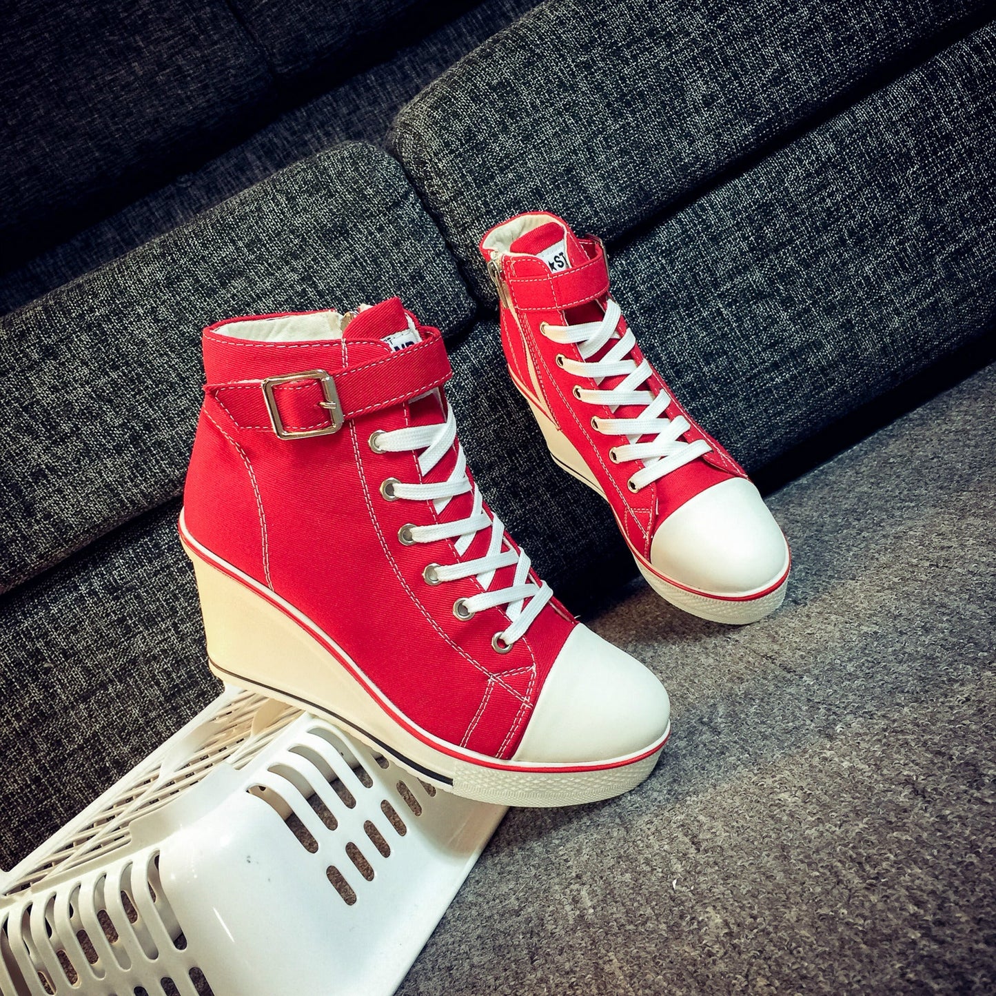 Funki Findz | Boots | Women's High Top Platform Wedge Sneaker