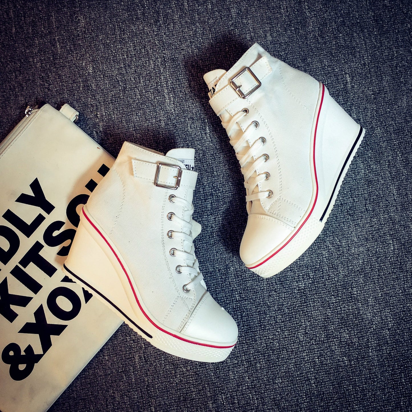Funki Findz | Boots | Women's High Top Platform Wedge Sneaker