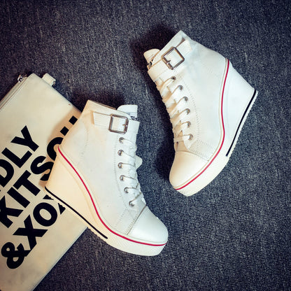 Funki Findz | Boots | Women's High Top Platform Wedge Sneaker