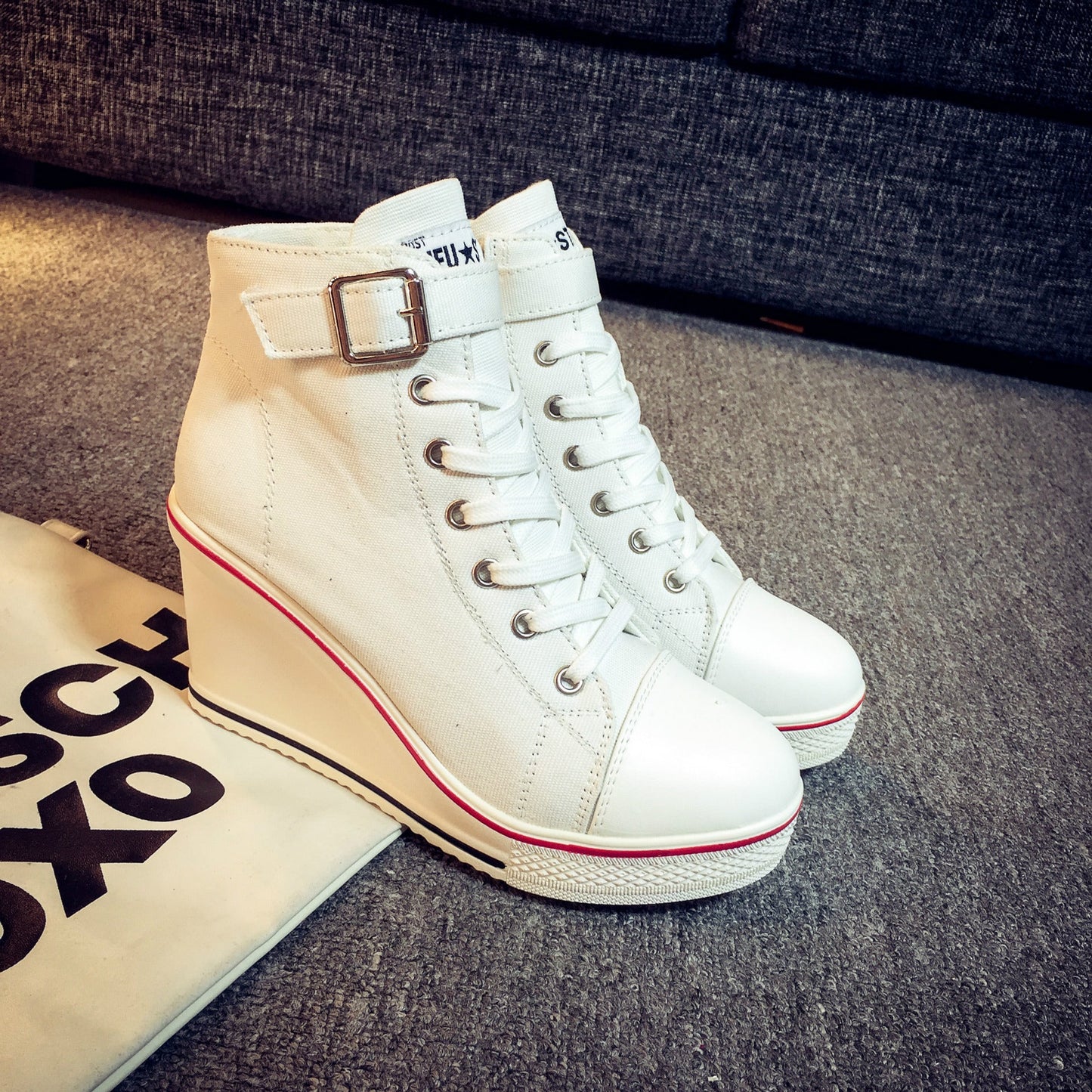 Funki Findz | Boots | Women's High Top Platform Wedge Sneaker