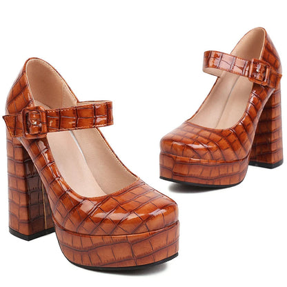 Funki Findz | Shoes | Women's Aligator Pattern High Mary Janes