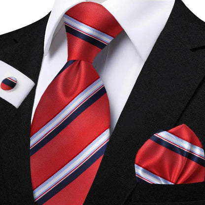 Funki Findz | Neckties | Men's Classic Striped Jacquard Tie Set