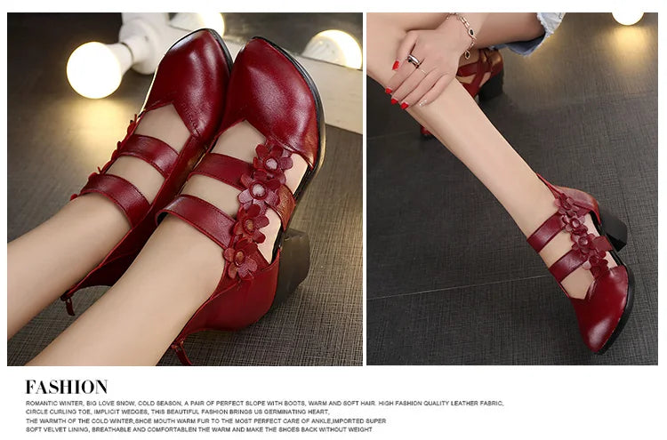 Funki Findz | Shoes | Women's Gothic Leather Low Heel Wedges