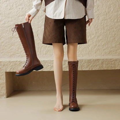 Funki Findz | Boots | Women's Real Leather Lace Up Riding Boot