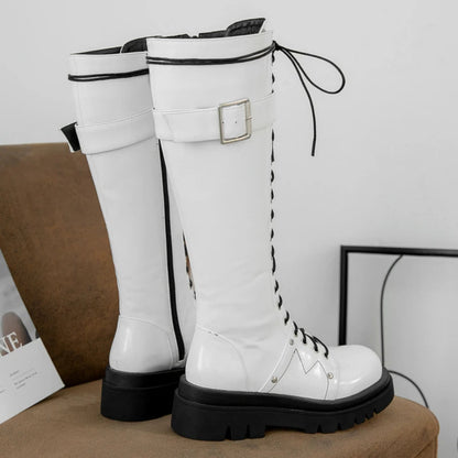 Funki Findz | Boots | Women's Gothic Big Buckle Knee High Boot