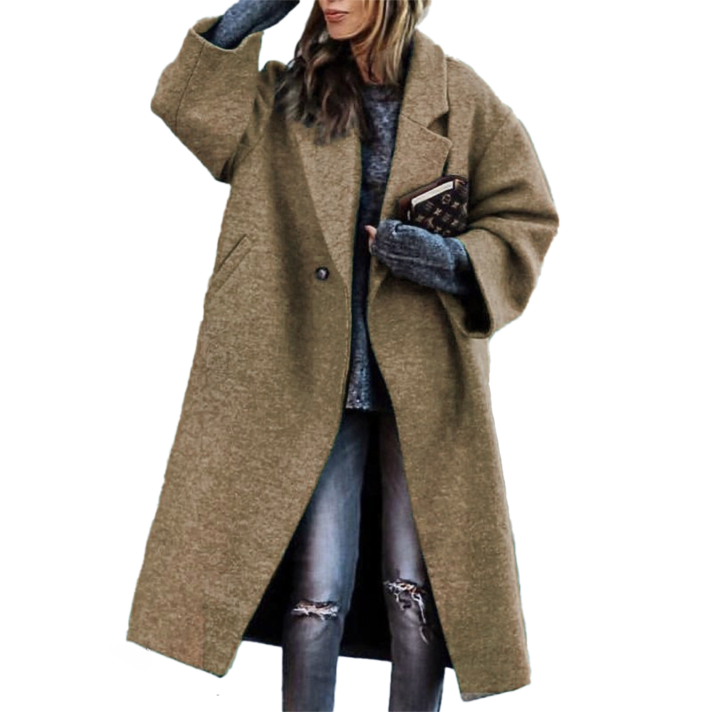 Funki Findz | Jackets | Women's Long Woolen Loose Overcoat