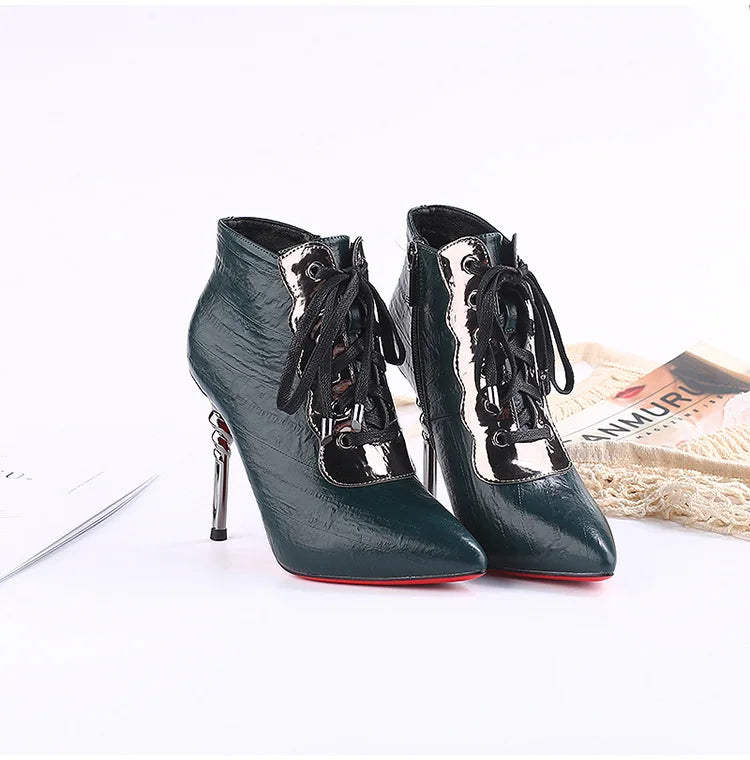 Funki Findz | Boots | Women's High Heeled Lace-up Ankle Boots