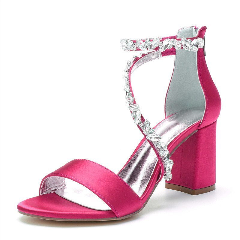 Funki Findz | Shoes | Women's Crystal Silk Wedding Sandals