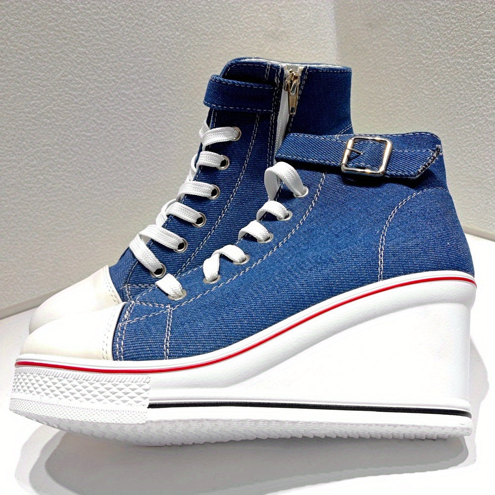 Funki Findz | Boots | Women's High Top Platform Wedge Sneaker