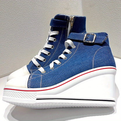 Funki Findz | Boots | Women's High Top Platform Wedge Sneaker