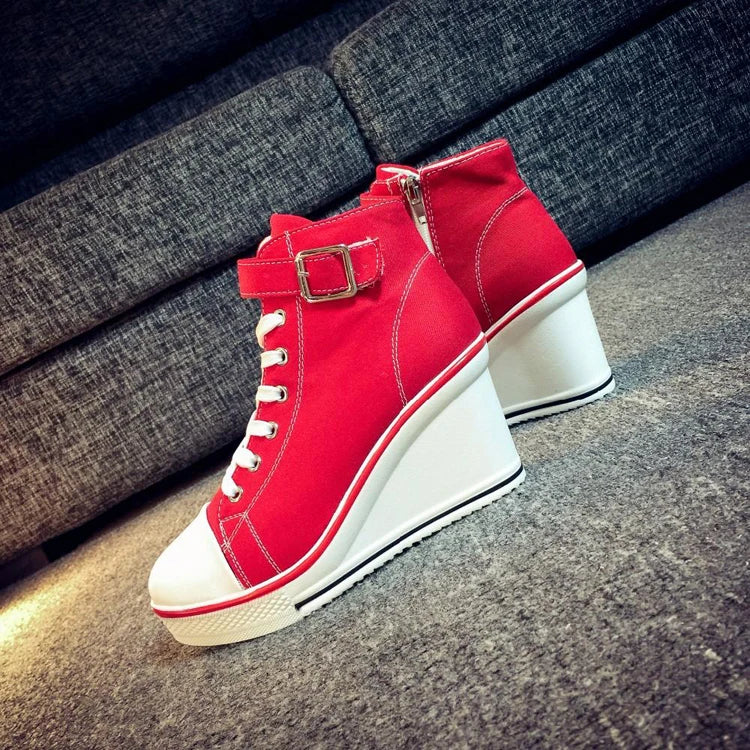 Funki Findz | Boots | Women's High Top Platform Wedge Sneaker