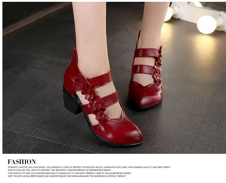 Funki Findz | Shoes | Women's Gothic Leather Low Heel Wedges