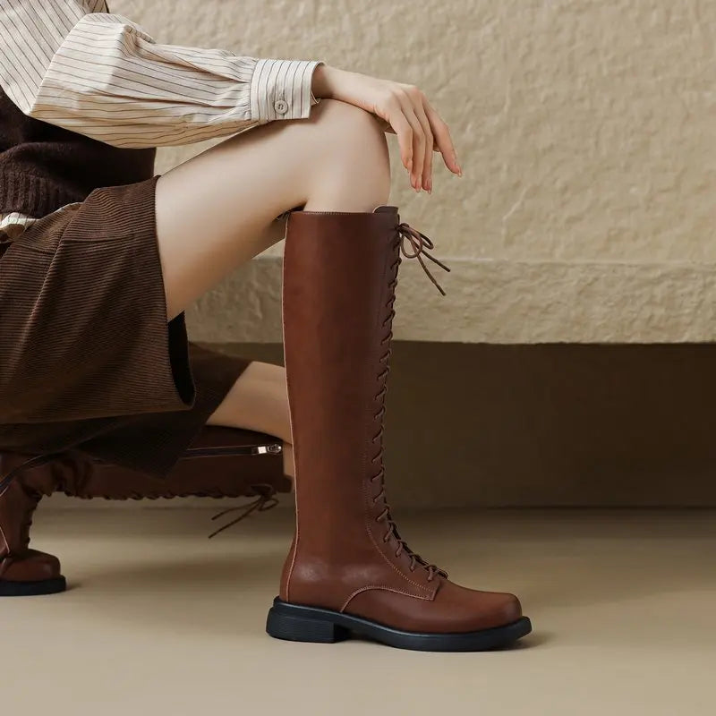 Funki Findz | Boots | Women's Real Leather Lace Up Riding Boot