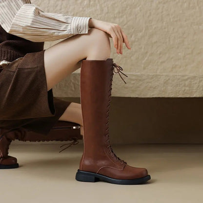 Funki Findz | Boots | Women's Real Leather Lace Up Riding Boot
