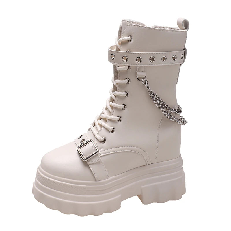 Funki Findz | Boots | Women's Gothic Round Toe Chunky Boots