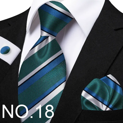 Funki Findz | Neckties | Men's Classic Striped Jacquard Tie Set