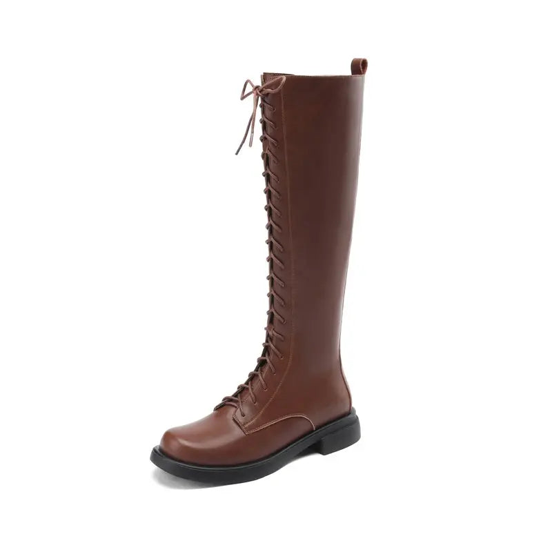 Funki Findz | Boots | Women's Real Leather Lace Up Riding Boot