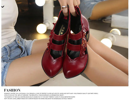 Funki Findz | Shoes | Women's Gothic Leather Low Heel Wedges