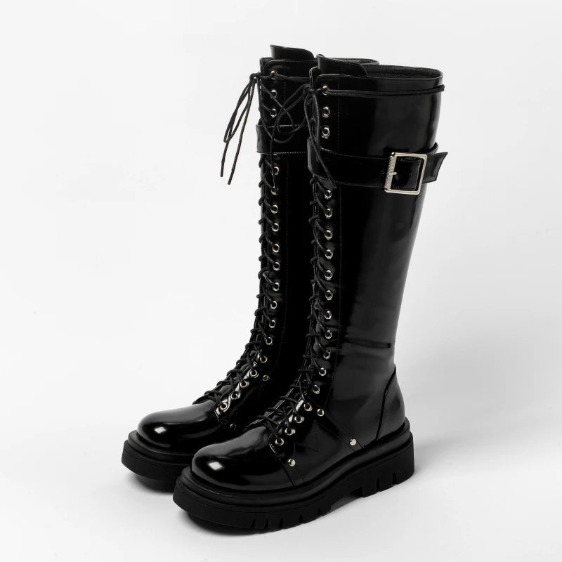 Funki Findz | Boots | Women's Gothic Big Buckle Knee High Boot