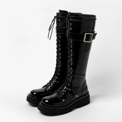 Funki Findz | Boots | Women's Gothic Big Buckle Knee High Boot