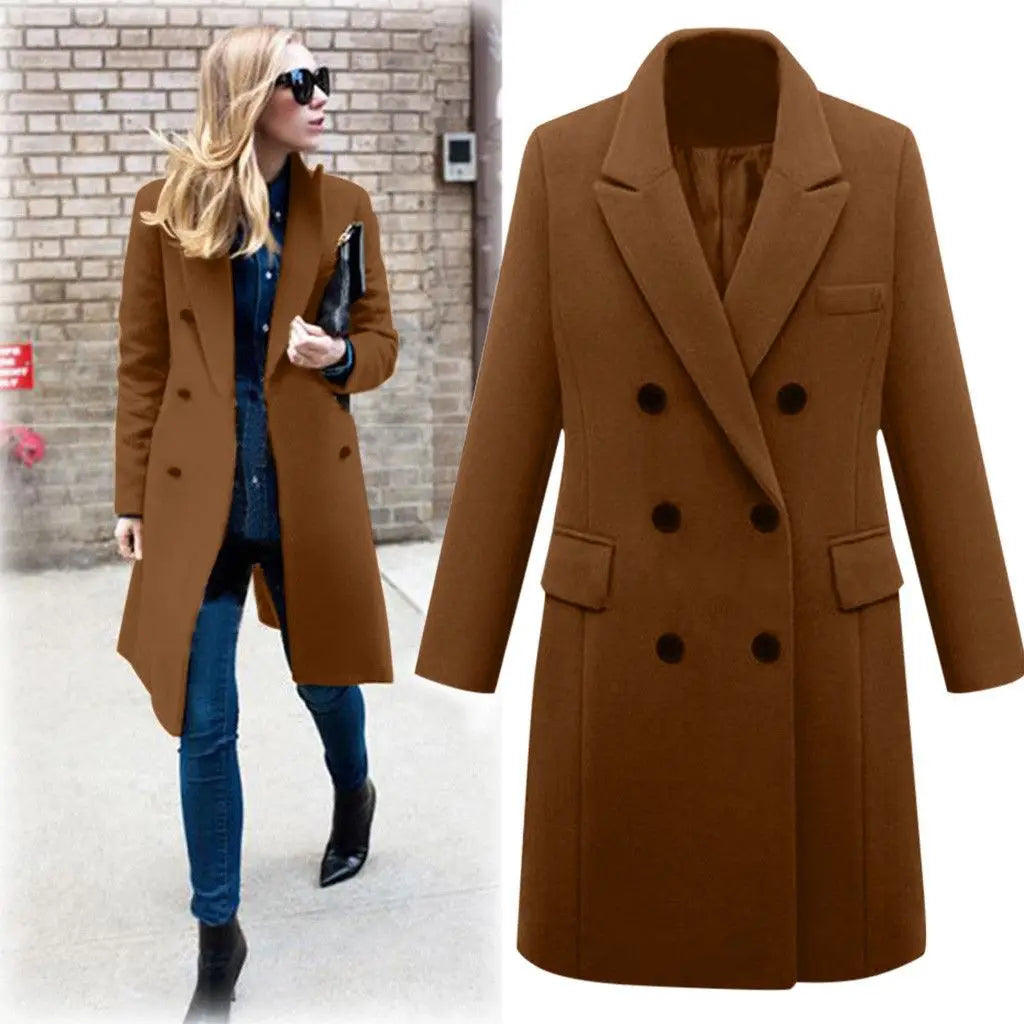 Funki Findz | Jackets | Women's Long Slim Wool Blend Coat