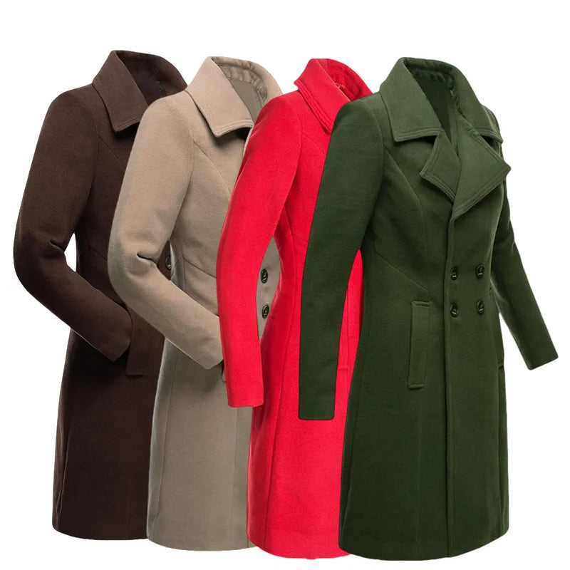 Funki Findz | Jackets | Women's Slim Fit Double Breast Overcoat
