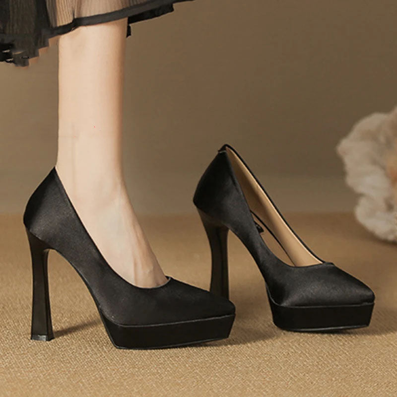 Funki Findz | Shoes | Women's Elegant Satin High Heel Pumps