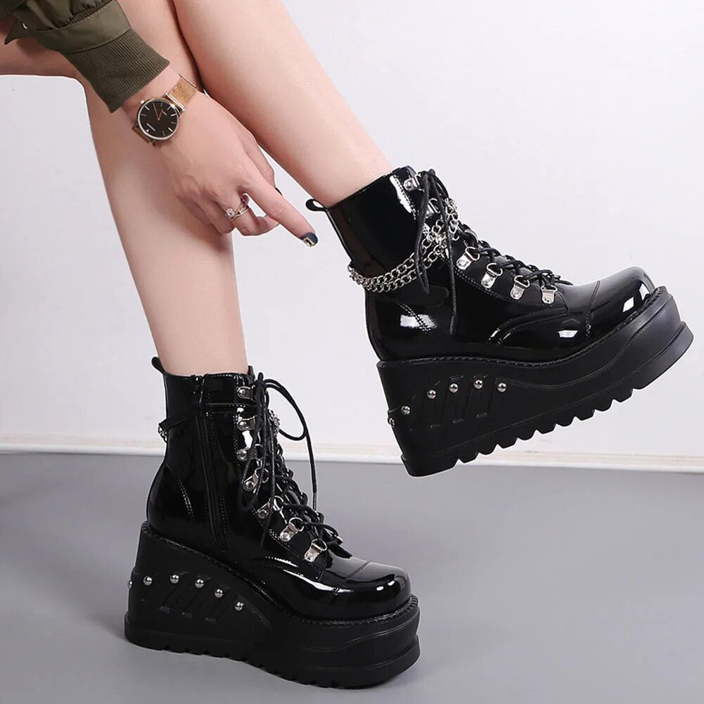 Funki Findz | Boots | Women's Gothic Punk Platform Ankle Boots