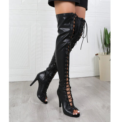 Funki Findz | Boots | Women's Over Knee Lace Up Dance Boots