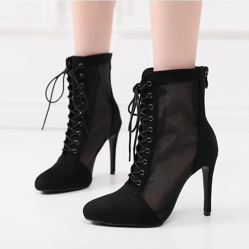 Funki Findz | Boots | Women's Mesh Stiletto Latin Dance Boots
