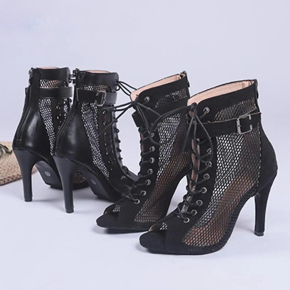 Funki Findz | Boots | Women's Mesh Lace Up Buckle Ankle Boots