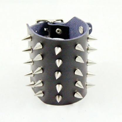 Funki Findz | Bracelets | Unisex Leather Spike Wristband